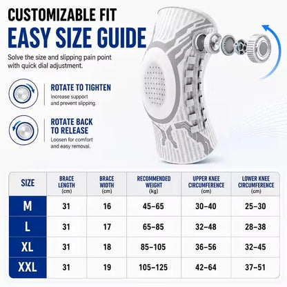 Adjustable Dial Knee Brace with Side Support