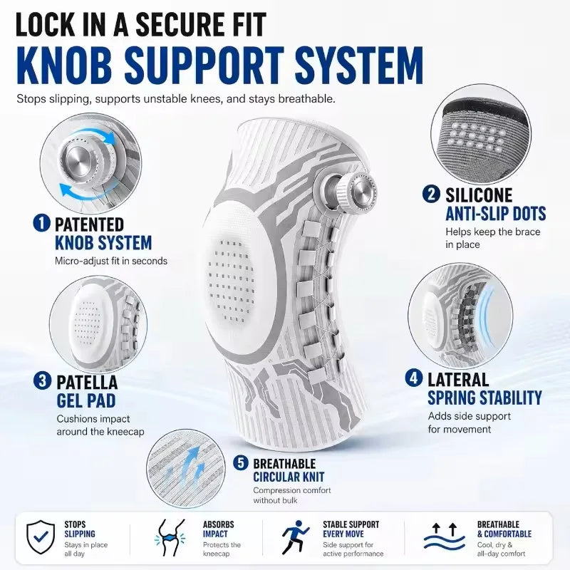 Adjustable Dial Knee Brace with Side Support